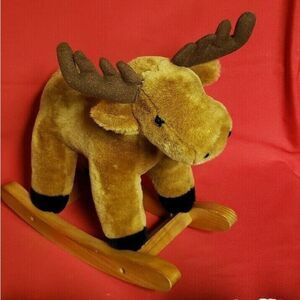 Vtg, Reindeer Rocking Elf On A Shelf Rider Wood Collectible Christmas